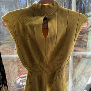 Yellow Sleeveless Knit Dress